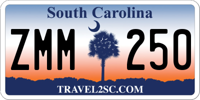 SC license plate ZMM250
