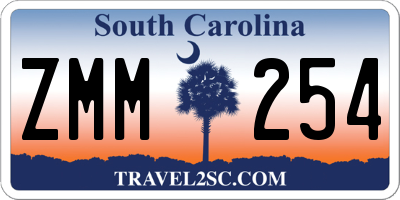 SC license plate ZMM254