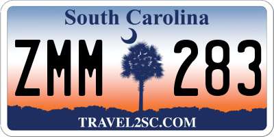 SC license plate ZMM283