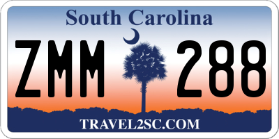 SC license plate ZMM288