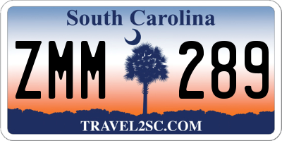 SC license plate ZMM289