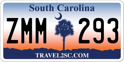 SC license plate ZMM293