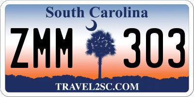 SC license plate ZMM303