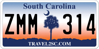 SC license plate ZMM314