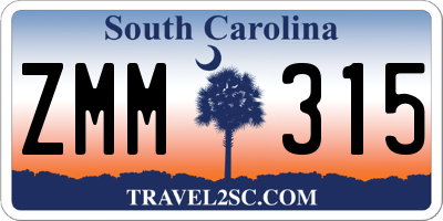 SC license plate ZMM315