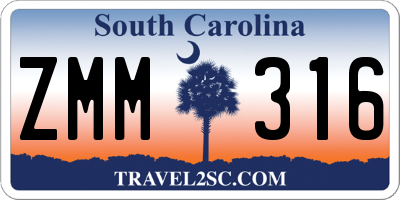 SC license plate ZMM316