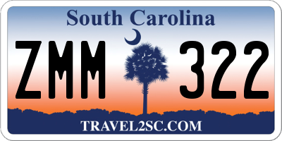 SC license plate ZMM322