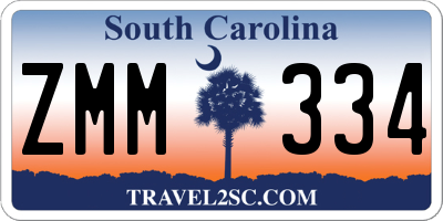 SC license plate ZMM334
