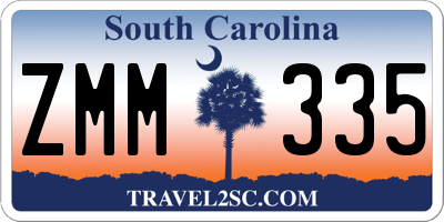 SC license plate ZMM335
