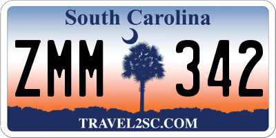 SC license plate ZMM342