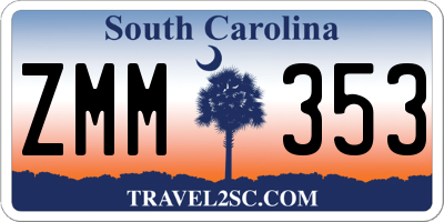 SC license plate ZMM353