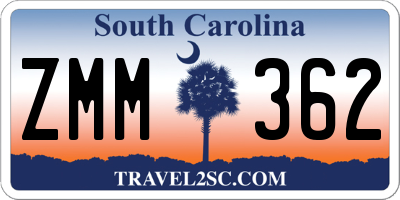 SC license plate ZMM362