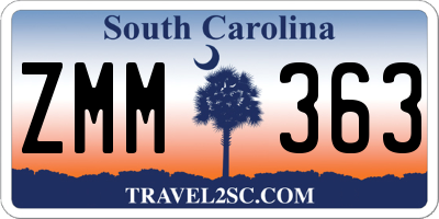 SC license plate ZMM363