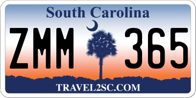 SC license plate ZMM365