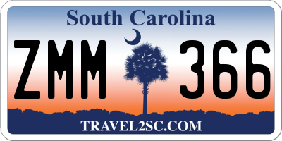 SC license plate ZMM366