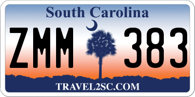 SC license plate ZMM383