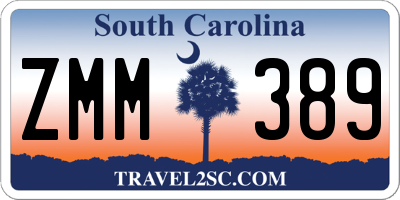 SC license plate ZMM389