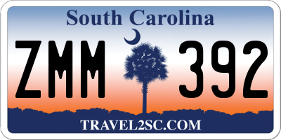 SC license plate ZMM392