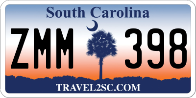 SC license plate ZMM398
