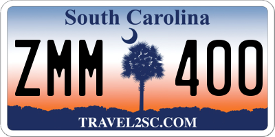 SC license plate ZMM400