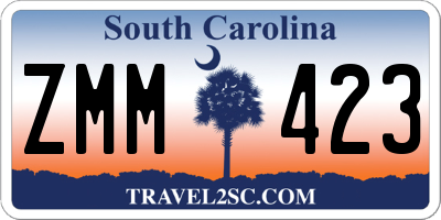 SC license plate ZMM423