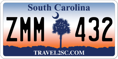 SC license plate ZMM432