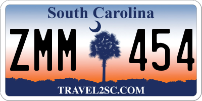 SC license plate ZMM454