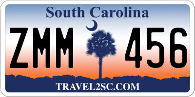 SC license plate ZMM456