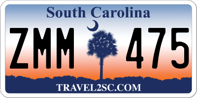 SC license plate ZMM475