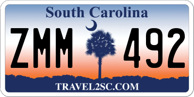 SC license plate ZMM492