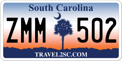 SC license plate ZMM502