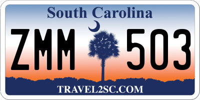 SC license plate ZMM503