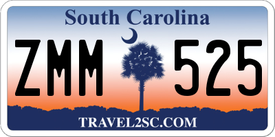 SC license plate ZMM525
