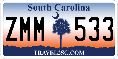SC license plate ZMM533
