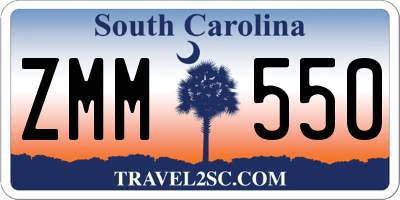 SC license plate ZMM550