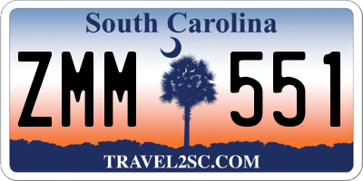 SC license plate ZMM551
