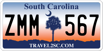 SC license plate ZMM567