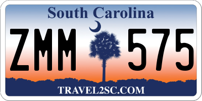 SC license plate ZMM575