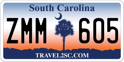 SC license plate ZMM605