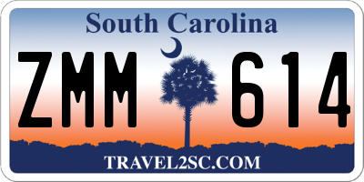 SC license plate ZMM614