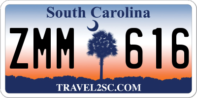 SC license plate ZMM616