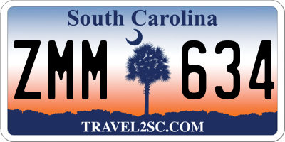 SC license plate ZMM634