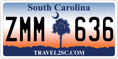 SC license plate ZMM636