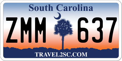SC license plate ZMM637
