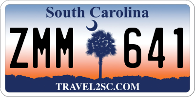 SC license plate ZMM641