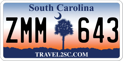 SC license plate ZMM643