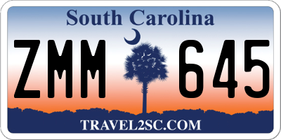 SC license plate ZMM645