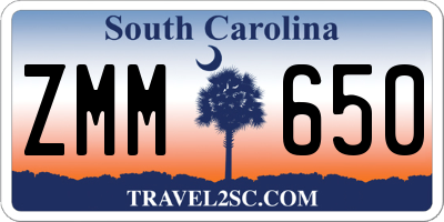 SC license plate ZMM650