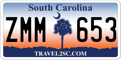 SC license plate ZMM653