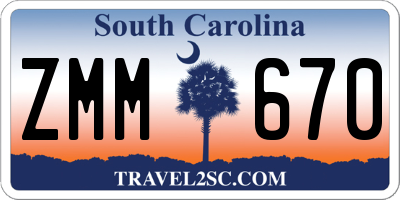 SC license plate ZMM670